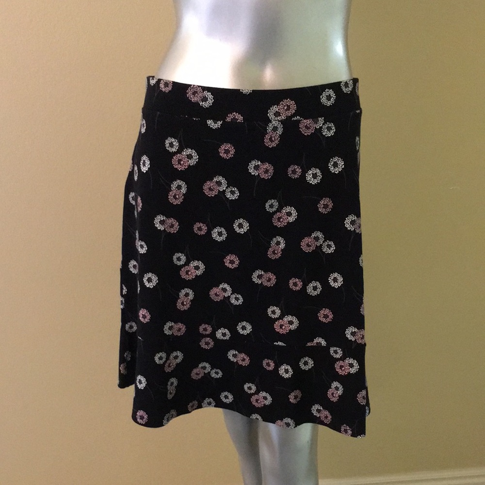 LOFT | Floral Flounce Hem Knit Skirt